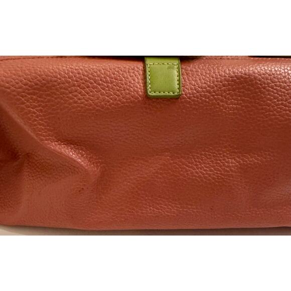 Tommy Hilfiger Pink/Green Shoulder Bag w/Charm Y2K Front Snap - Picture 4 of 9